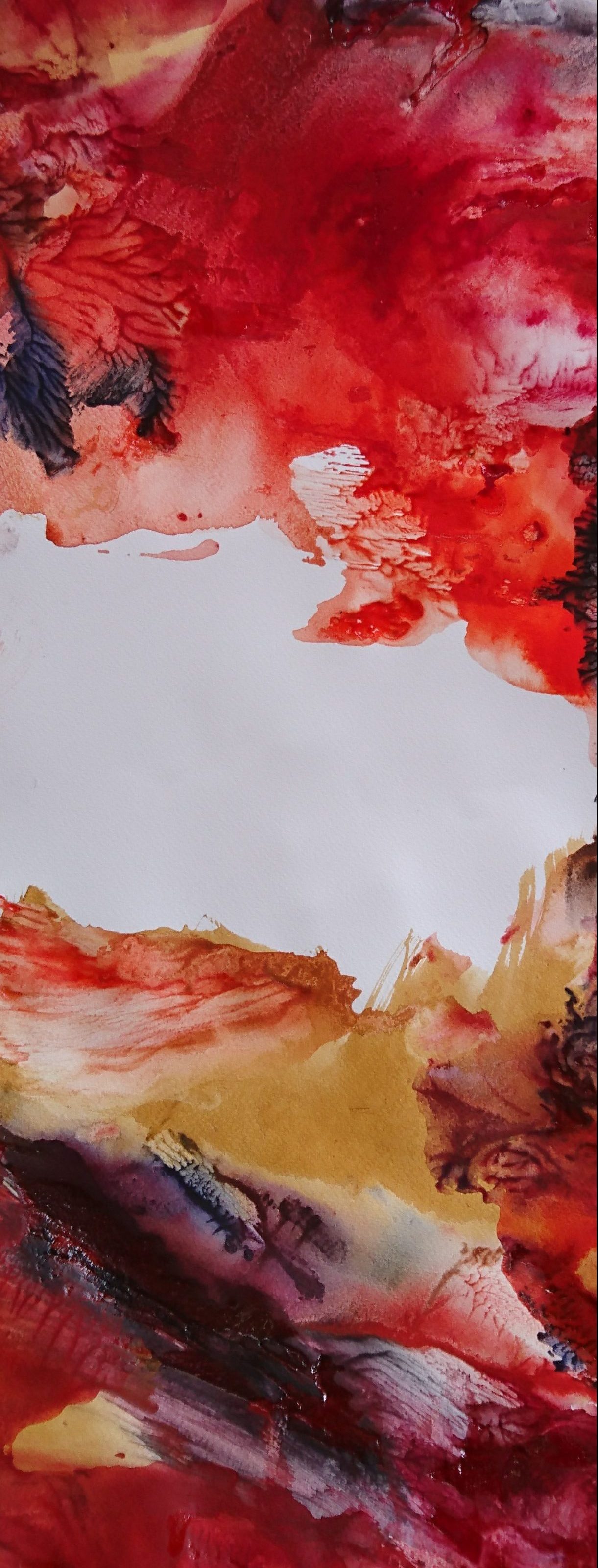 Yu Zhao, Eclosion, tempera/paper/canvas, 65x25cm, 2017