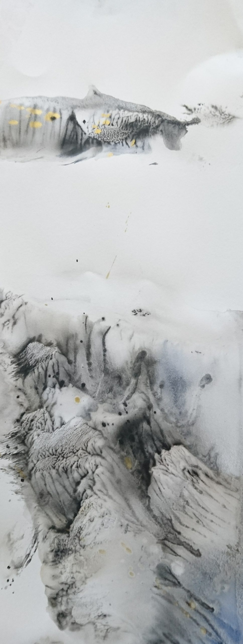 After the snow, tempera/paper/canvas, 65x25cm, 2019