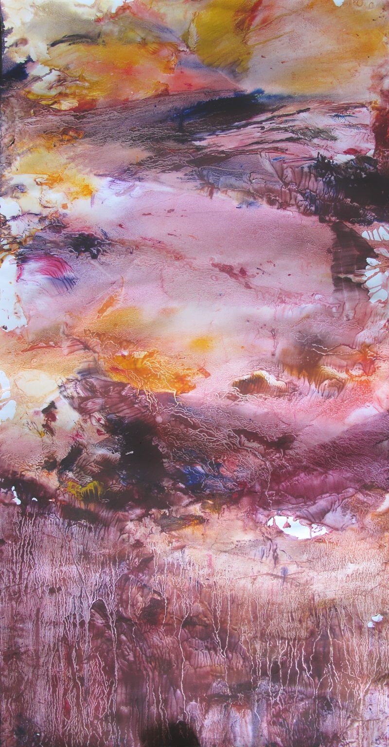 Ciel héroïque, tempera/paper/canvas, 150x75cm, 2015